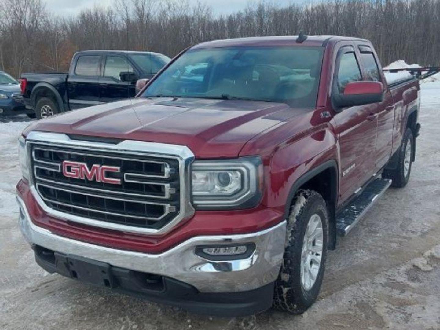 2016 Crimson Red Tintcoat /Jet Black GMC Sierra 1500 SLE Double Cab 4WD (1GTV2MECXGZ) with an 5.3L V8 OHV 16V engine, 6A transmission, located at 234 Columbia Ave, Battle Creek, MI, 49015, (269) 222-0088, 42.298264, -85.192543 - SLE Value Package: Manual Tilt/telescoping Steering Column; Remote Vehicle Starter System; Trailering Equipment; Thin Profile LED Front Fog Lamps; 110-Volt AC Power Outlet; Electric Rear Window Defogger; Dual-Zone Automatic Climate Control; 10-Way Power Driver Seat Adjuster; Universal Home Remote Pr - Photo#0