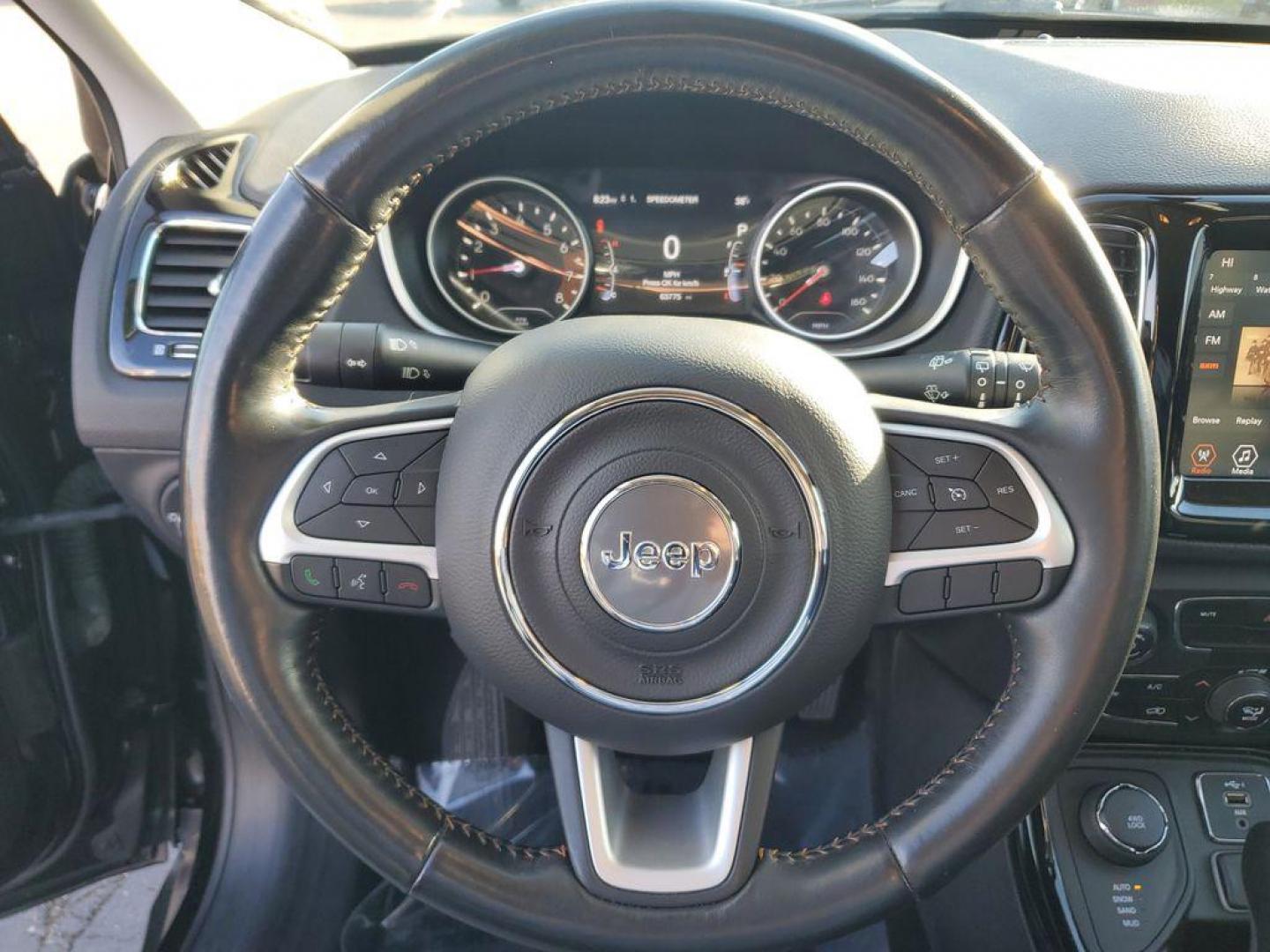 2019 Diamond Black Crystal Pearlcoat /Black Jeep Compass Limited 4WD (3C4NJDCB9KT) with an 2.4L L4 DOHC 16V engine, CVT transmission, located at 6064 Gull Rd, Kalamazoo, MI, 49048, (269) 222-0088, 42.328388, -85.512924 - <b>Vehicle Details</b><br>Introducing the 2019 Jeep Compass Limited, an exceptional choice for those seeking a blend of rugged capability and modern sophistication. This pre-owned vehicle stands out with its impeccable condition, featuring 0 miles on the odometer. Equipped with a robust 4-cylinder, - Photo#17