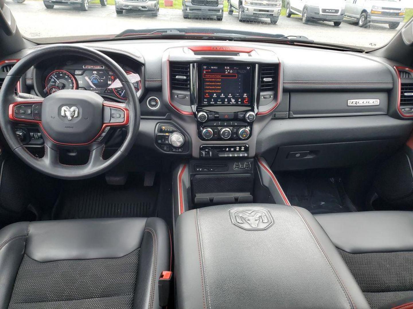 2019 Flame Red Clearcoat /Red/Black RAM 1500 Rebel Crew Cab SB 4WD (1C6SRFLT8KN) with an 5.7L V8 OHV 16V engine, 8A transmission, located at 6064 Gull Rd, Kalamazoo, MI, 49048, (269) 222-0088, 42.328388, -85.512924 - <b>Summary</b><br>Power Moonroof NAVIGATION PACKAGE<br><br><b>Vehicle Details</b><br>Discover the impressive capabilities of the 2019 Ram 1500 Rebel, a robust and reliable pickup designed to tackle any challenge with confidence. Equipped with a powerful V8, 5.7L engine, this 4WD powerhouse delivers - Photo#10