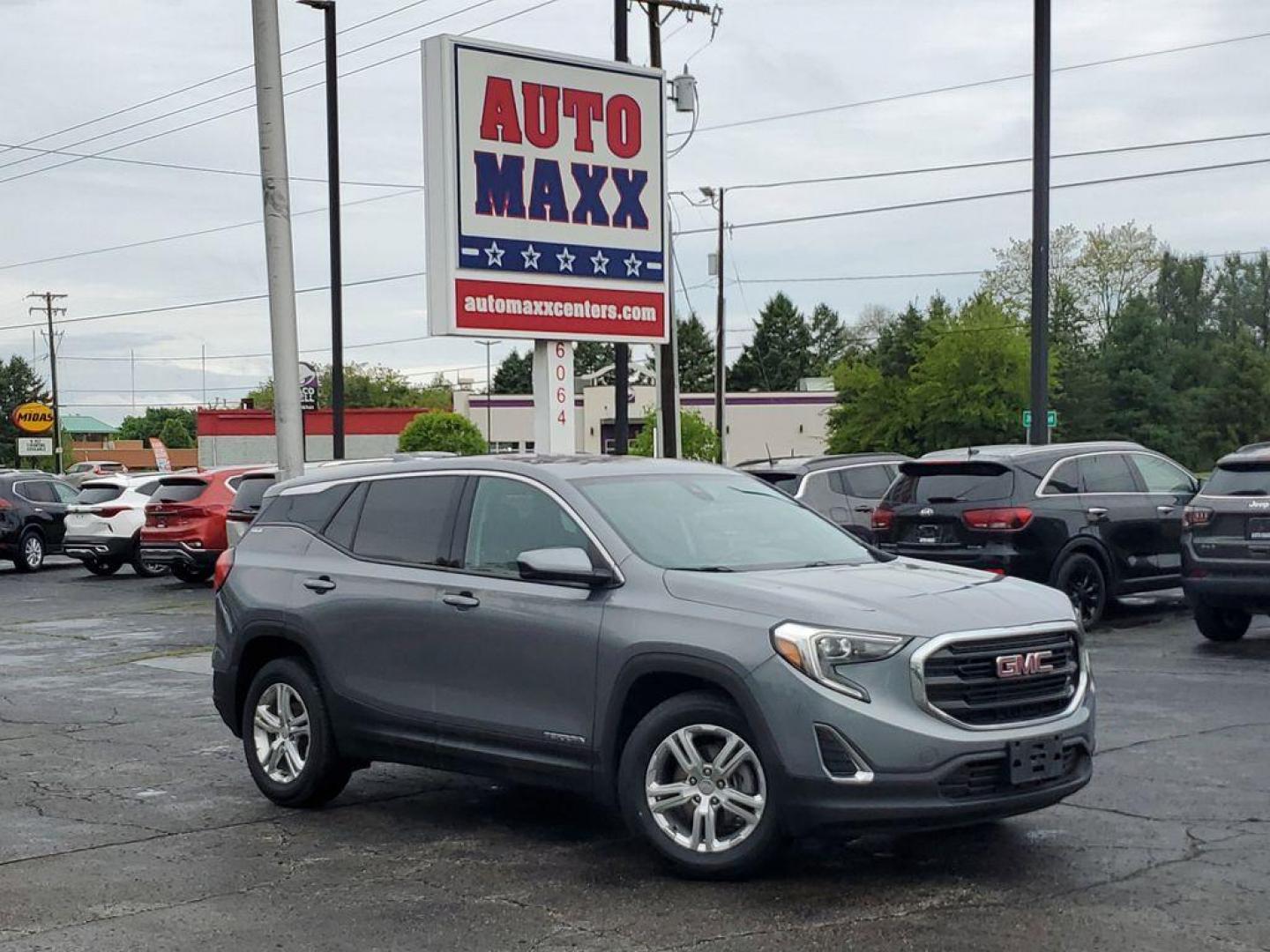 2020 Satin Steel Metallic /Jet Black GMC Terrain SLE (3GKALMEV1LL) with an 1.4L L4 DOHC 16V TURBO engine, 6A transmission, located at 6064 Gull Rd, Kalamazoo, MI, 49048, (269) 222-0088, 42.328388, -85.512924 - <b>Vehicle Details</b><br>Discover exceptional value with our pristine 2020 GMC Terrain SLE, a remarkable SUV that combines style, efficiency, and advanced technology. With an impressive 0 miles on the odometer, this vehicle is practically brand-new and ready to hit the road. Under the hood, you'll - Photo#0
