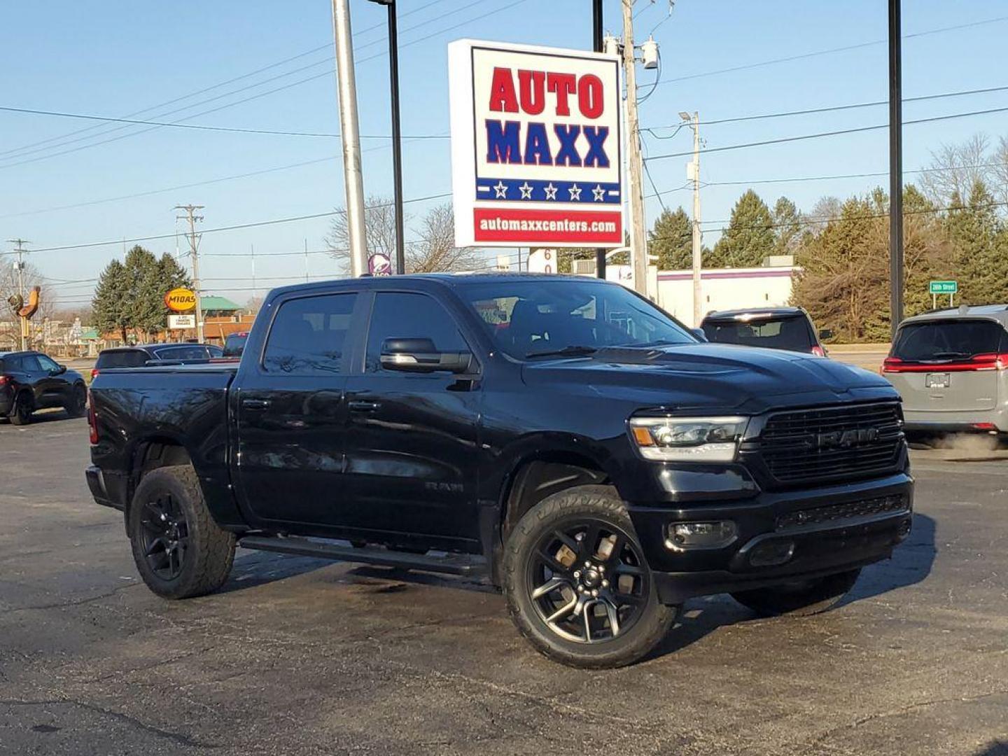 2020 Diamond Black Crystal Pearl /Black RAM 1500 Rebel Crew Cab SB 4WD (1C6SRFLT2LN) with an 5.7L V8 OHV 16V engine, 8A transmission, located at 6064 Gull Rd, Kalamazoo, MI, 49048, (269) 222-0088, 42.328388, -85.512924 - <b>Vehicle Details</b><br>Unleash the power and sophistication of the 2020 Ram 1500 Sport, an exceptional truck that promises to elevate your driving experience to new heights. With zero miles on the odometer, this rugged beast is practically untouched, ready to conquer any terrain you throw its way - Photo#0