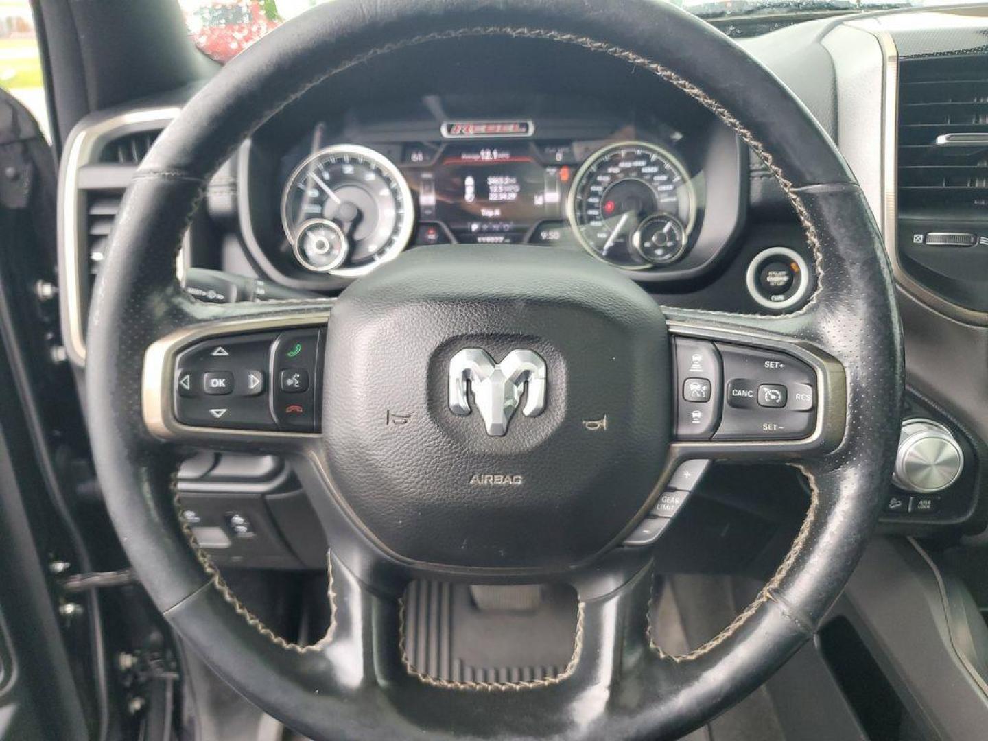 2020 Diamond Black Crystal Pearl /BLACK RAM 1500 Rebel Crew Cab SB 4WD (1C6SRFLT0LN) with an 5.7L V8 OHV 16V engine, 8A transmission, located at 6064 Gull Rd, Kalamazoo, MI, 49048, (269) 222-0088, 42.328388, -85.512924 - <b>Summary</b><br>Power Moonroof Uconnect 12.0Inch with Navigation<br><br><b>Vehicle Details</b><br>For sale: a robust and reliable 2020 Ram 1500 Rebel, perfect for both adventure seekers and those in need of a dependable workhorse. This versatile pickup is powered by a formidable V8, 5.7L engine an - Photo#17