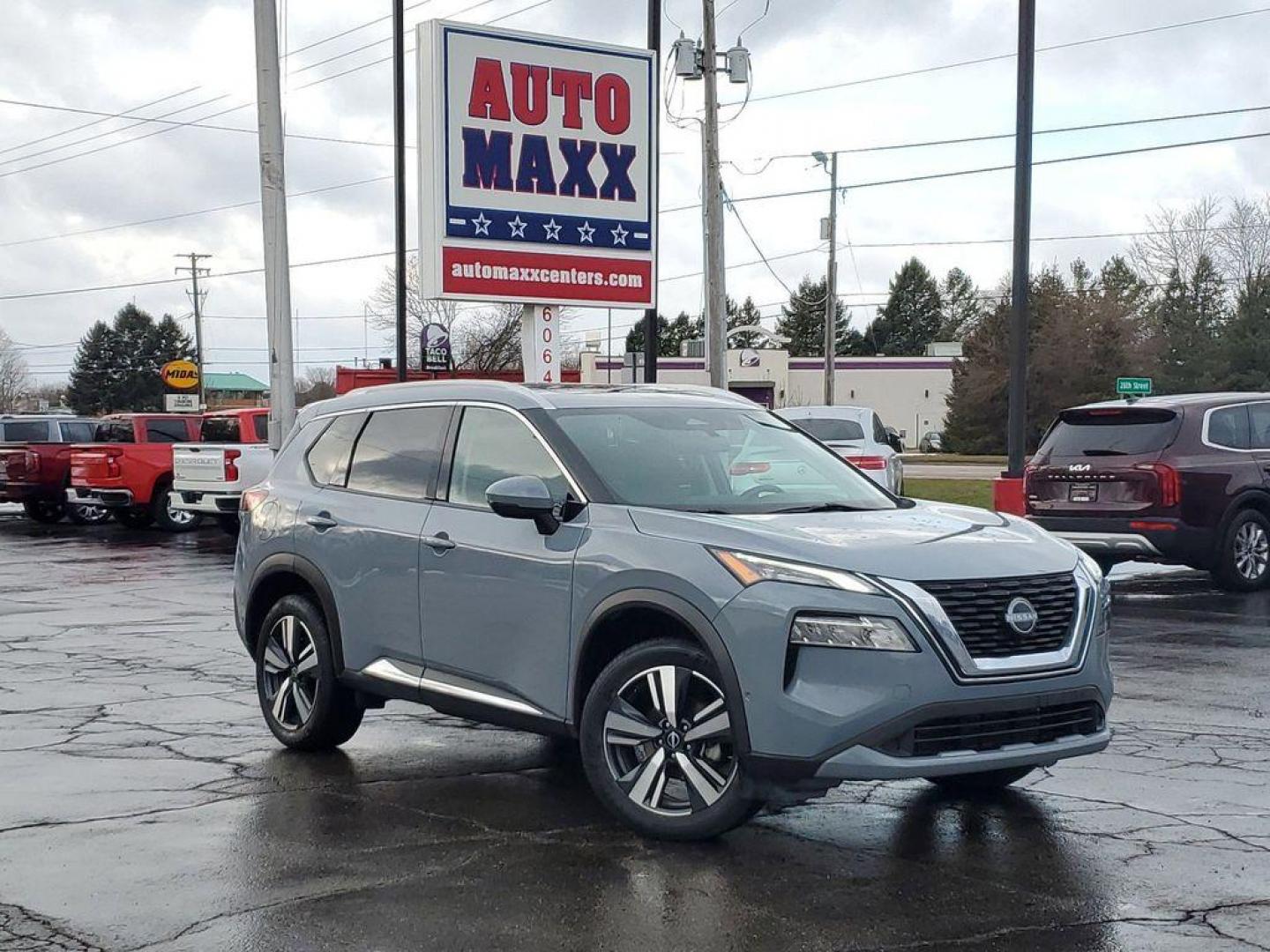 2023 Boulder Gray Pearl /Charcoal Nissan Rogue SL AWD (5N1BT3CB9PC) with an 2.5L L4 DOHC 16V engine, CVT transmission, located at 6064 Gull Rd, Kalamazoo, MI, 49048, (269) 222-0088, 42.328388, -85.512924 - <b>Summary</b><br>Panoramic Moonroof SL Premium Package Heated Leather seats<br><br><b>Vehicle Details</b><br>Introducing the 2023 Nissan Rogue SL, a versatile and efficient choice for those seeking reliability and modern features in a pre-owned vehicle. With 47,240 miles, this Rogue has been meticu - Photo#0