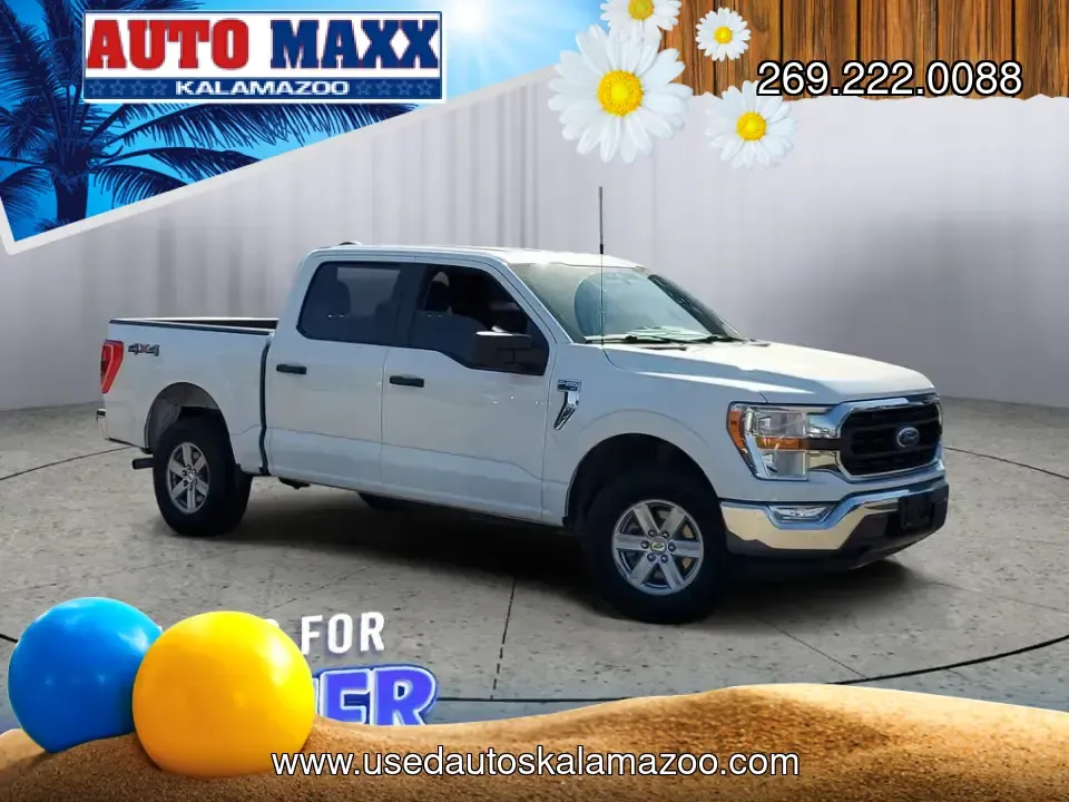 2021 Oxford White /Black/Medium Dark Slate Ford F-150 XLT (1FTFW1E83MF) with an V6, 3.5L engine, 10-speed automatic transmission, located at 6064 Gull Rd, Kalamazoo, MI, 49048, (269) 222-0088, 42.328388, -85.512924 - **Unleash Your Adventure with the 2021 Ford F-150 Lariat SuperCrew in Battle Creek, MI!**<br /> <br /> Are you ready to elevate your lifestyle with a powerful pickup? The 2021 Ford F-150 Lariat SuperCrew is your perfect companion for weekend adventures, family outings, or simply navigating daily com - Photo#0