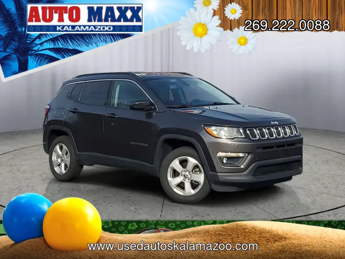 2020 Granite Crystal Metallic Clearcoat /Black Jeep Compass Latitude (3C4NJDBB5LT) with an 4 Cyl, 2.4L engine, 9-speed automatic transmission, located at 6064 Gull Rd, Kalamazoo, MI, 49048, (269) 222-0088, 42.328388, -85.512924 - Discover Adventure with the 2020 Jeep Compass Latitude 4WD Perfect for Your Next Journey!<br /> <br /> Are you ready to embrace new adventures while enjoying the comfort of a reliable SUV? Look no further than this stunning 2020 Jeep Compass Latitude 4WD, now available at AutoMaxx - Kalamazoo. Loca- Photo#0