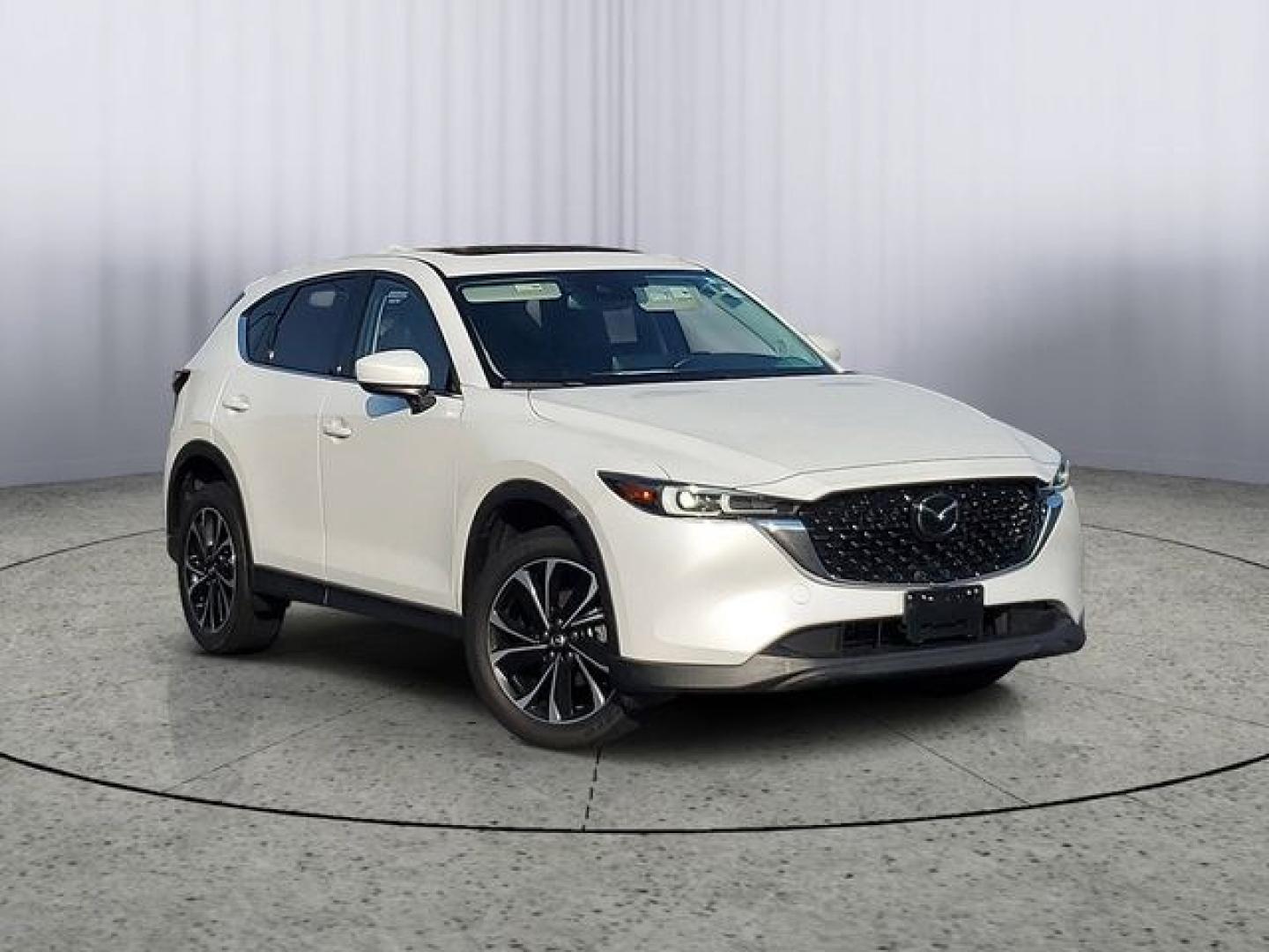 2023 White Metallic /Black Mazda CX-5 2.5 S Premium Package (JM3KFBDM2P0) with an SKYACTIV 2.5L 4-Cylinder DOHC 16V engine, Automatic transmission, located at 6064 Gull Rd, Kalamazoo, MI, 49048, (269) 222-0088, 42.328388, -85.512924- Photo#0
