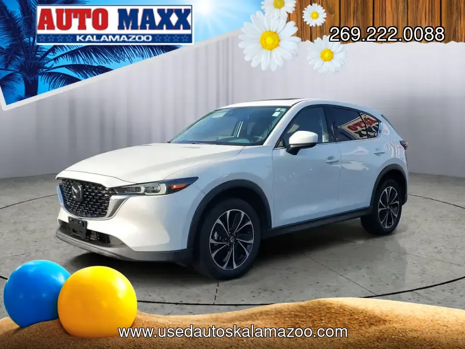 2023 Rhodium White Metallic /BLACK Mazda CX-5 2.5 S Premium Package (JM3KFBDM2P0) with an 4 Cyl, 2.5L engine, 6-speed automatic transmission, located at 6064 Gull Rd, Kalamazoo, MI, 49048, (269) 222-0088, 42.328388, -85.512924 - **Adventure Awaits with the 2023 Mazda CX-5 Your Perfect Companion for Life in Kalamazoo!**<br /> <br /> Are you ready to elevate your daily commute or embark on weekend adventures? Look no further! The 2023 Mazda CX-5 is not just a vehicle; it's a lifestyle choice that offers a perfect blend of st - Photo#1