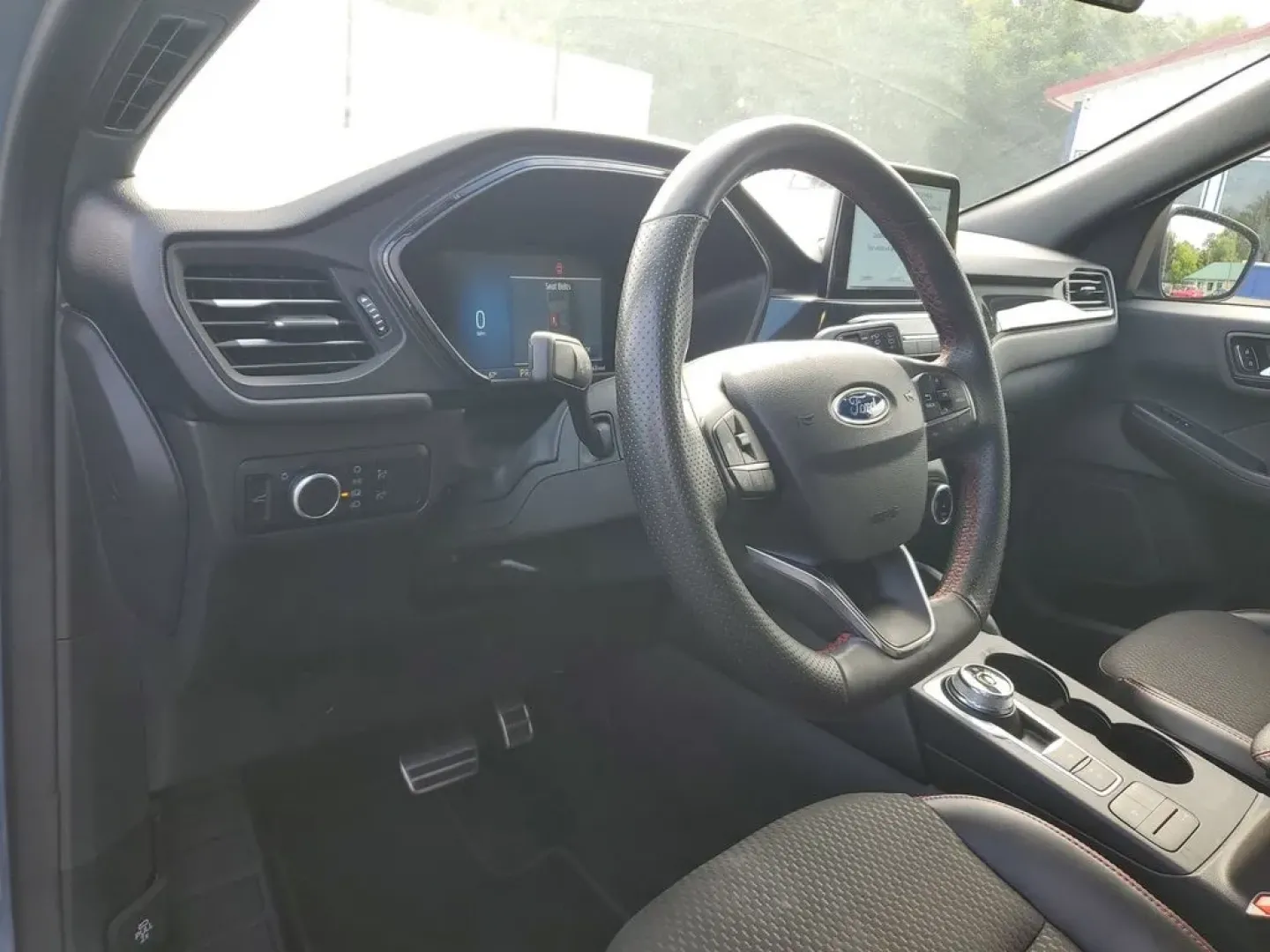 2023 Vapor Blue Metallic /Ebony Ford Escape ST-Line (1FMCU0MN4PU) with an 3 Cyl, 1.5L engine, 8-speed automatic transmission, located at 6064 Gull Rd, Kalamazoo, MI, 49048, (269) 222-0088, 42.328388, -85.512924 - Discover the exceptional performance and sleek design of the 2023 Ford Escape ST Line. This pre-owned model, now available at our dealership, offers an impressive combination of style, efficiency, and advanced technology. Powered by a fuel-efficient 3-cylinder, 1.5L engine, this Front Wheel Drive (F - Photo#16