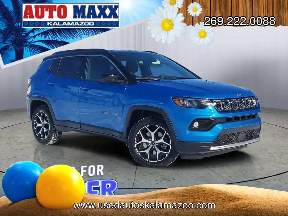 2025 /Black Jeep Compass Limited (3C4NJDCNXST) with an 4 Cyl, 2.0L engine, 8-speed automatic transmission, located at 6064 Gull Rd, Kalamazoo, MI, 49048, (269) 222-0088, 42.328388, -85.512924 - **Discover Your Next Adventure with the 2025 Jeep Compass Limited at AutoMaxx - Kalamazoo!**<br /> <br /> Are you ready to elevate your lifestyle with a vehicle that accommodates both daily commutes and weekend getaways? Look no further than the stunning 2025 Jeep Compass Limited, a perfect fusion o - Photo#0