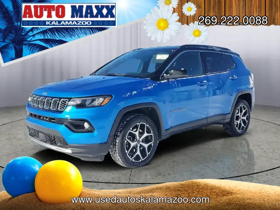 2025 /Black Jeep Compass Limited (3C4NJDCNXST) with an 4 Cyl, 2.0L engine, 8-speed automatic transmission, located at 6064 Gull Rd, Kalamazoo, MI, 49048, (269) 222-0088, 42.328388, -85.512924 - **Discover Your Next Adventure with the 2025 Jeep Compass Limited at AutoMaxx - Kalamazoo!**<br /> <br /> Are you ready to elevate your lifestyle with a vehicle that accommodates both daily commutes and weekend getaways? Look no further than the stunning 2025 Jeep Compass Limited, a perfect fusion o - Photo#1
