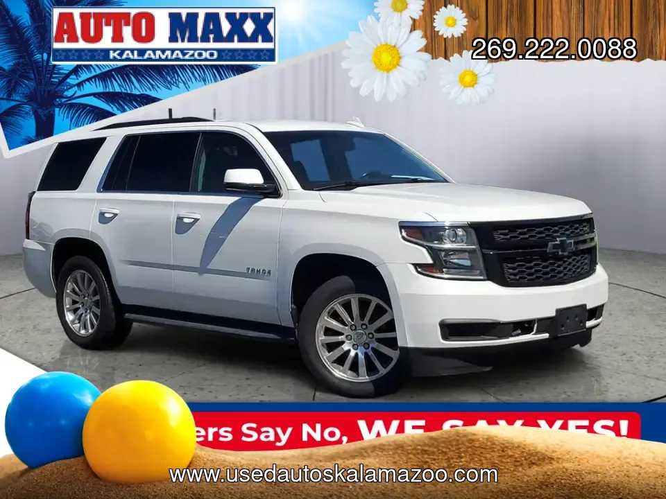 2020 Summit White Chevrolet Tahoe LS (1GNSKAKC1LR) with an EcoTec3 5.3L V8 engine, Automatic transmission, located at 6064 Gull Rd, Kalamazoo, MI, 49048, (269) 222-0088, 42.328388, -85.512924- Photo#0