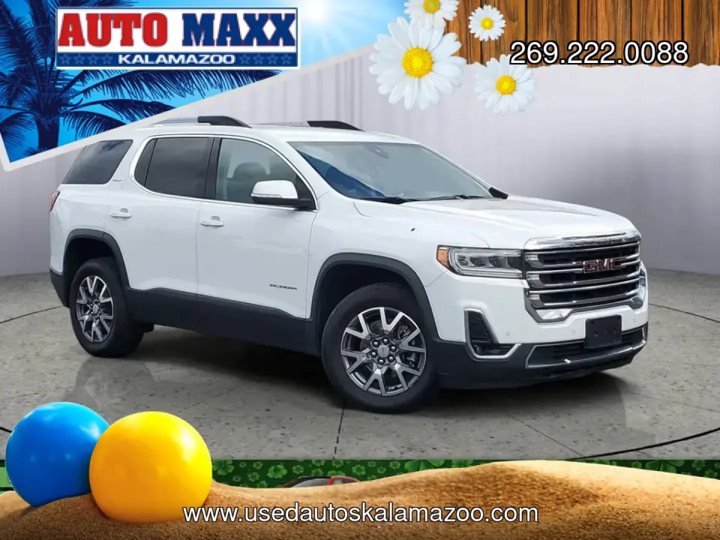 2023 /Jet Black GMC Acadia SLT (1GKKNML48PZ) with an 4 Cyl, 2.0L engine, 9-speed automatic transmission, located at 6064 Gull Rd, Kalamazoo, MI, 49048, (269) 222-0088, 42.328388, -85.512924 - Need a road-trip-ready SUV that can handle school drop-offs, long commutes across town, and weekend escapes to Lake Michigan without feeling cramped? This **2023 GMC Acadia SLT** delivers the comfort and tech families and busy professionals want, with three-row flexibility and a smooth, efficient tu- Photo#0