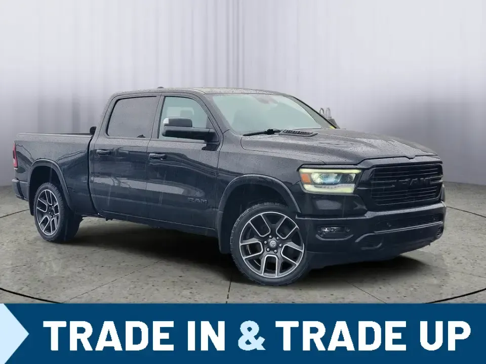 2019 /Black Ram 1500 Laramie (1C6SRFRT4KN) with an V8, 5.7L engine, 8-speed automatic transmission, located at 6064 Gull Rd, Kalamazoo, MI, 49048, (269) 222-0088, 42.328388, -85.512924 - Need a truck that can handle Michigan winters, weekend towing, and comfortable daily commuting from Kalamazoo to Portage or Battle Creek-without feeling like a bare-bones work rig? This 2019 Ram 1500 Laramie 4WD is built for real life: school runs, job sites, lake weekends, and long highway stretche - Photo#0