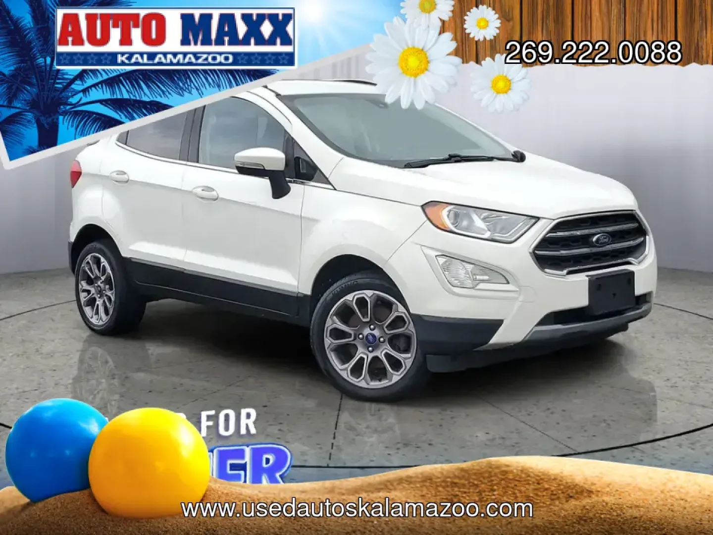 2020 /Ebony Black Ford Ecosport Titanium (MAJ6S3KL1LC) with an 4 Cyl, 2.0L engine, 6-speed automatic transmission, located at 6064 Gull Rd, Kalamazoo, MI, 49048, (269) 222-0088, 42.328388, -85.512924 - Whether your week is packed with long commutes down Gull Road, quick school drop-offs near Comstock, or spontaneous weekend escapes to the Kalamazoo River Valley Trail, this 2020 Ford EcoSport Titanium 4WD is built for real-life flexibility. It's the kind of compact SUV that fits easily into downtow- Photo#0
