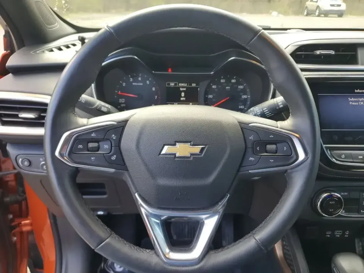 2023 /Jet Black w/Arizona Accents Chevrolet TrailBlazer ACTIV (KL79MSSL8PB) with an 3 Cyl, 1.3L engine, 9-speed automatic transmission, located at 6064 Gull Rd, Kalamazoo, MI, 49048, (269) 222-0088, 42.328388, -85.512924 - Pack up the gear, load the family, and point the nose toward a Michigan weekend-this 2023 Chevrolet TrailBlazer ACTIV AWD is the kind of small SUV that makes everyday commuting and spontaneous road trips feel effortless. With its bold Vivid Orange Metallic paint, confident stance, and adventure-read - Photo#16