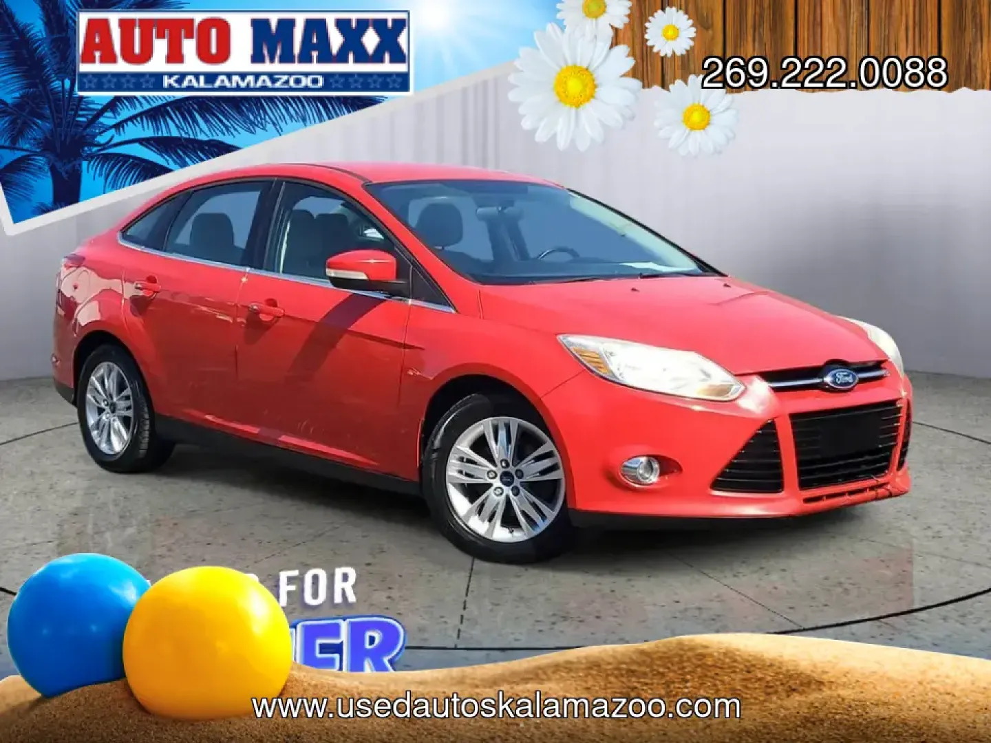 2012 /Medium Light Stone Ford Focus SEL (1FAHP3H24CL) with an 4 Cyl, 2.0L engine, 6-speed auto-shift manual transmission, located at 6064 Gull Rd, Kalamazoo, MI, 49048, (269) 222-0088, 42.328388, -85.512924 - Need a dependable commuter that keeps fuel stops and stress low while you cruise from Gull Road to Downtown Kalamazoo, campus, or the weekend farmers market? This Race Red 2012 Ford Focus SEL sedan is a smart pick for daily driving, first-time buyers, and budget-conscious shoppers who want a practic- Photo#0