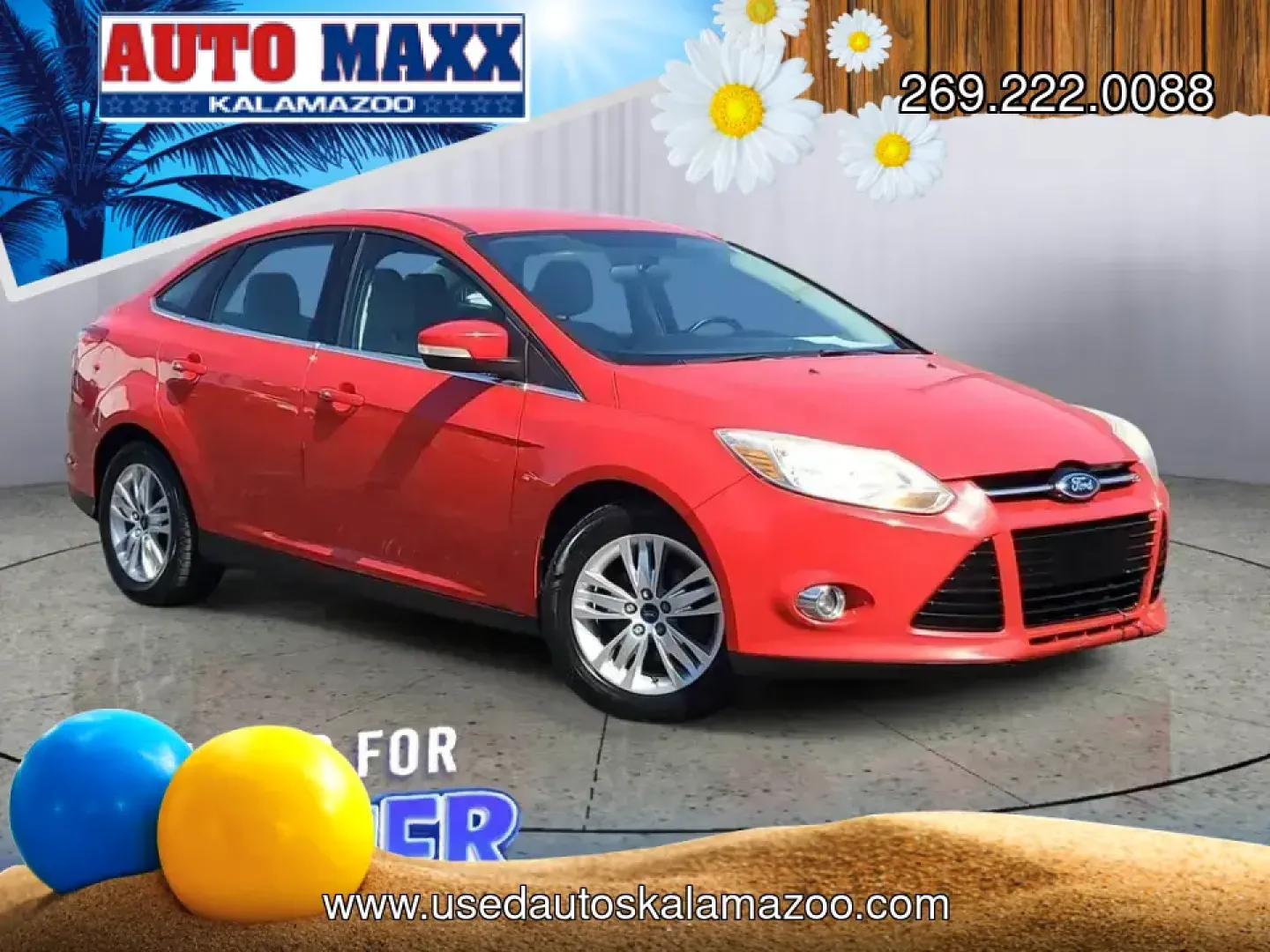 2012 /Medium Light Stone Ford Focus SEL (1FAHP3H24CL) with an 4 Cyl, 2.0L engine, 6-speed auto-shift manual transmission, located at 6064 Gull Rd, Kalamazoo, MI, 49048, (269) 222-0088, 42.328388, -85.512924 - Need a dependable commuter that keeps fuel stops and stress low while you cruise from Gull Road to Downtown Kalamazoo, campus, or the weekend farmers market? This Race Red 2012 Ford Focus SEL sedan is a smart pick for daily driving, first-time buyers, and budget-conscious shoppers who want a practic - Photo#0