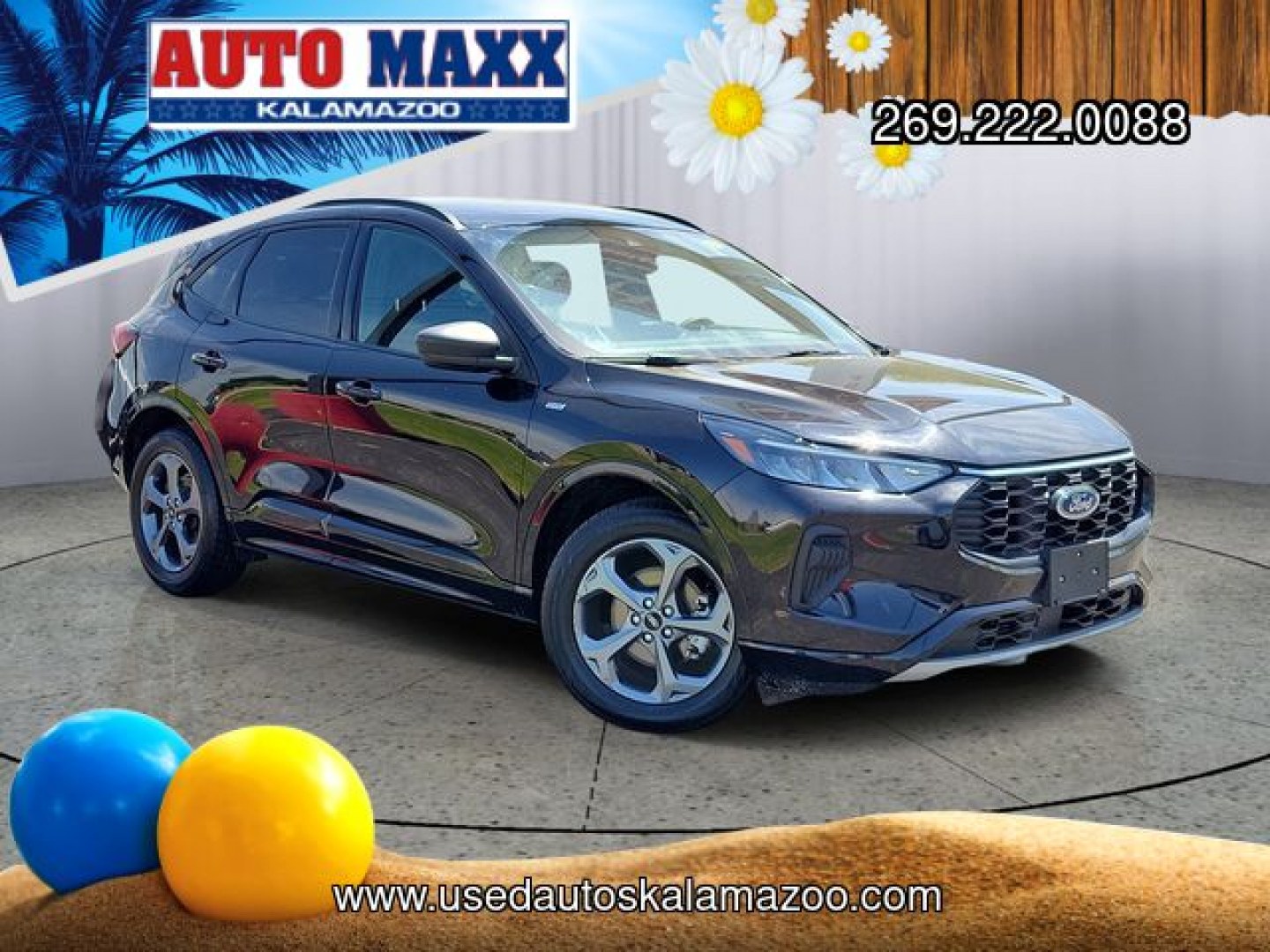 2024 Black Metallic /Ebony Ford Escape ST-Line (1FMCU0MN0RU) with an 1.5L EcoBoost engine, Automatic transmission, located at 6064 Gull Rd, Kalamazoo, MI, 49048, (269) 222-0088, 42.328388, -85.512924- Photo#0