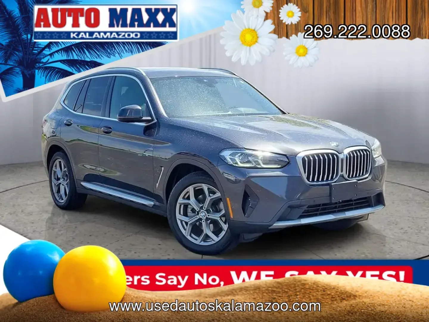 2023 /Black BMW X3 xDrive30i (5UX53DP09P9) with an 4 Cyl, 2.0L engine, 8-speed automatic transmission, located at 6064 Gull Rd, Kalamazoo, MI, 49048, (269) 222-0088, 42.328388, -85.512924 - Picture your next Michigan weekend: a quick commute across town on Gull Road, a family run to downtown Kalamazoo, then an effortless escape up to Lake Michigan-without changing vehicles or compromising comfort. This **2023 BMW X3 xDrive30i** is the kind of premium SUV that fits real life: confident- Photo#0