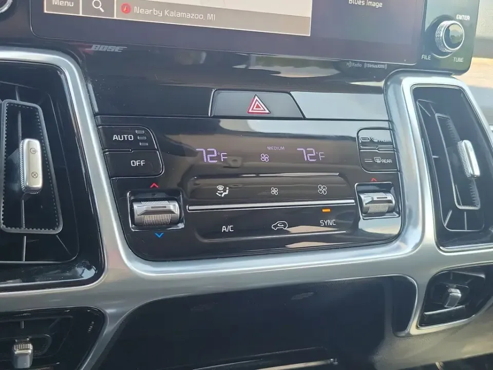 2023 Grey /Black Kia Sorento X-Line SX Prestige (5XYRKDLF3PG) with an 2.5L I4 DGI Turbocharged DOHC 16V LEV3-ULEV70 281hp engine, Automatic transmission, located at 6064 Gull Rd, Kalamazoo, MI, 49048, (269) 222-0088, 42.328388, -85.512924- Photo#48
