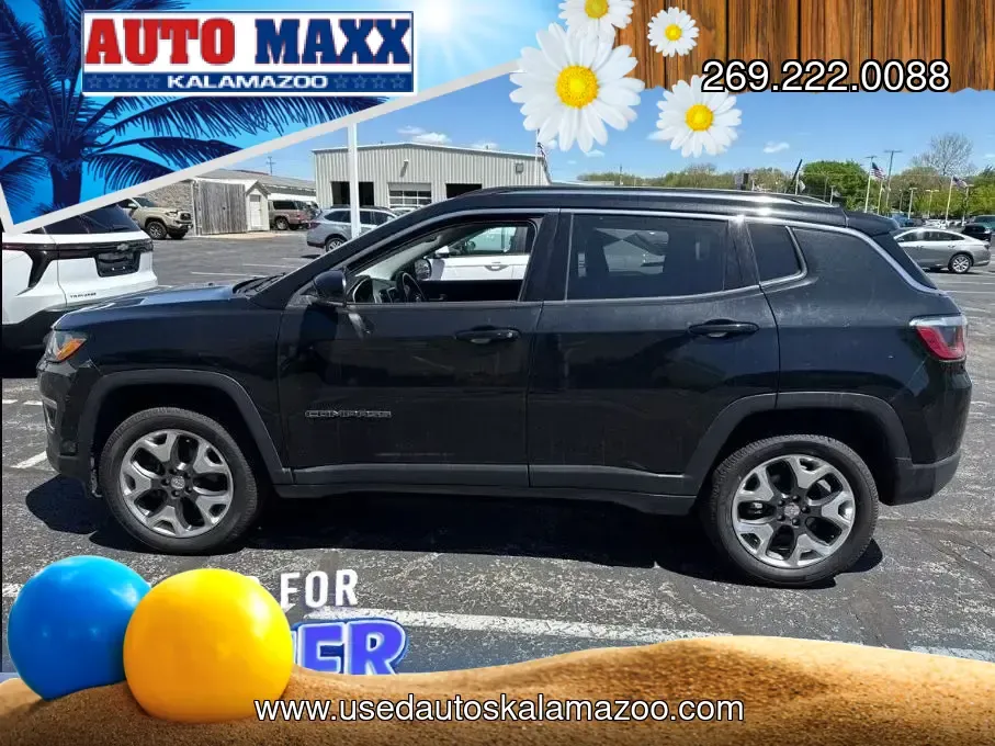 2020 /Black Jeep Compass Limited (3C4NJDCB0LT) with an 4 Cyl, 2.4L engine, 9-speed automatic transmission, located at 6064 Gull Rd, Kalamazoo, MI, 49048, (269) 222-0088, 42.328388, -85.512924 - Whether you're planning weekend getaways to Lake Michigan, daily commutes across town, or winter road trips when Southwest Michigan weather turns unpredictable, this 2020 Jeep Compass Limited 4WD is built for a lifestyle that doesn't slow down. With a confident stance, premium comfort, and Jeep Acti - Photo#0