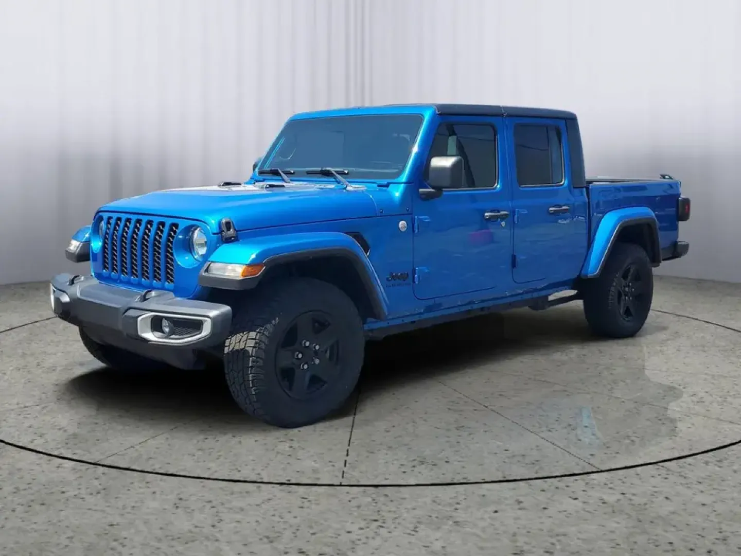 2021 Blue Pearl /Black Jeep Gladiator Sport (1C6HJTAG4ML) with an 3.6L V6 24V VVT engine, Automatic transmission, located at 6064 Gull Rd, Kalamazoo, MI, 49048, (269) 222-0088, 42.328388, -85.512924- Photo#2