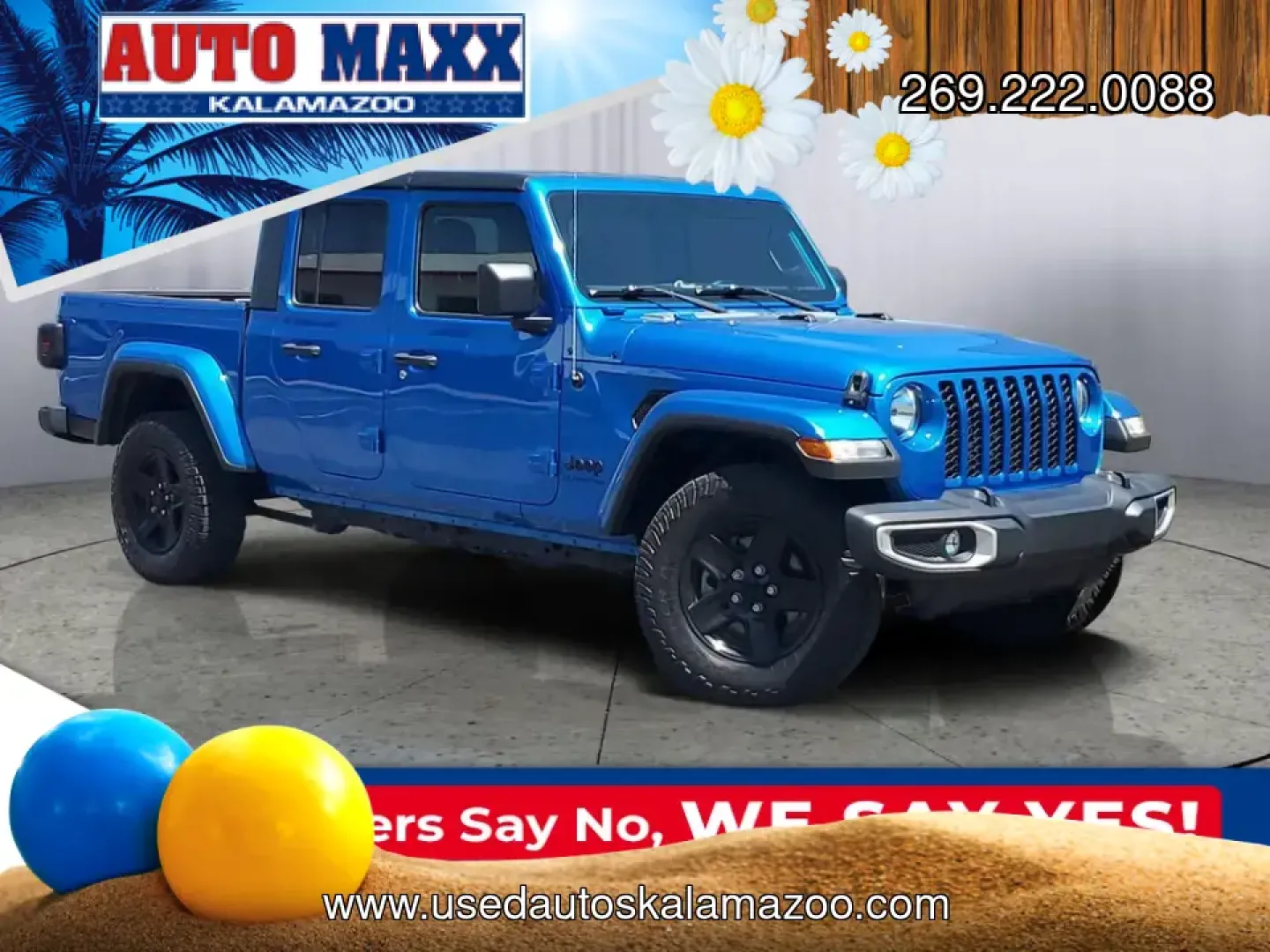 2021 Blue Pearl /Black Jeep Gladiator Sport (1C6HJTAG4ML) with an 3.6L V6 24V VVT engine, Automatic transmission, located at 6064 Gull Rd, Kalamazoo, MI, 49048, (269) 222-0088, 42.328388, -85.512924- Photo#0
