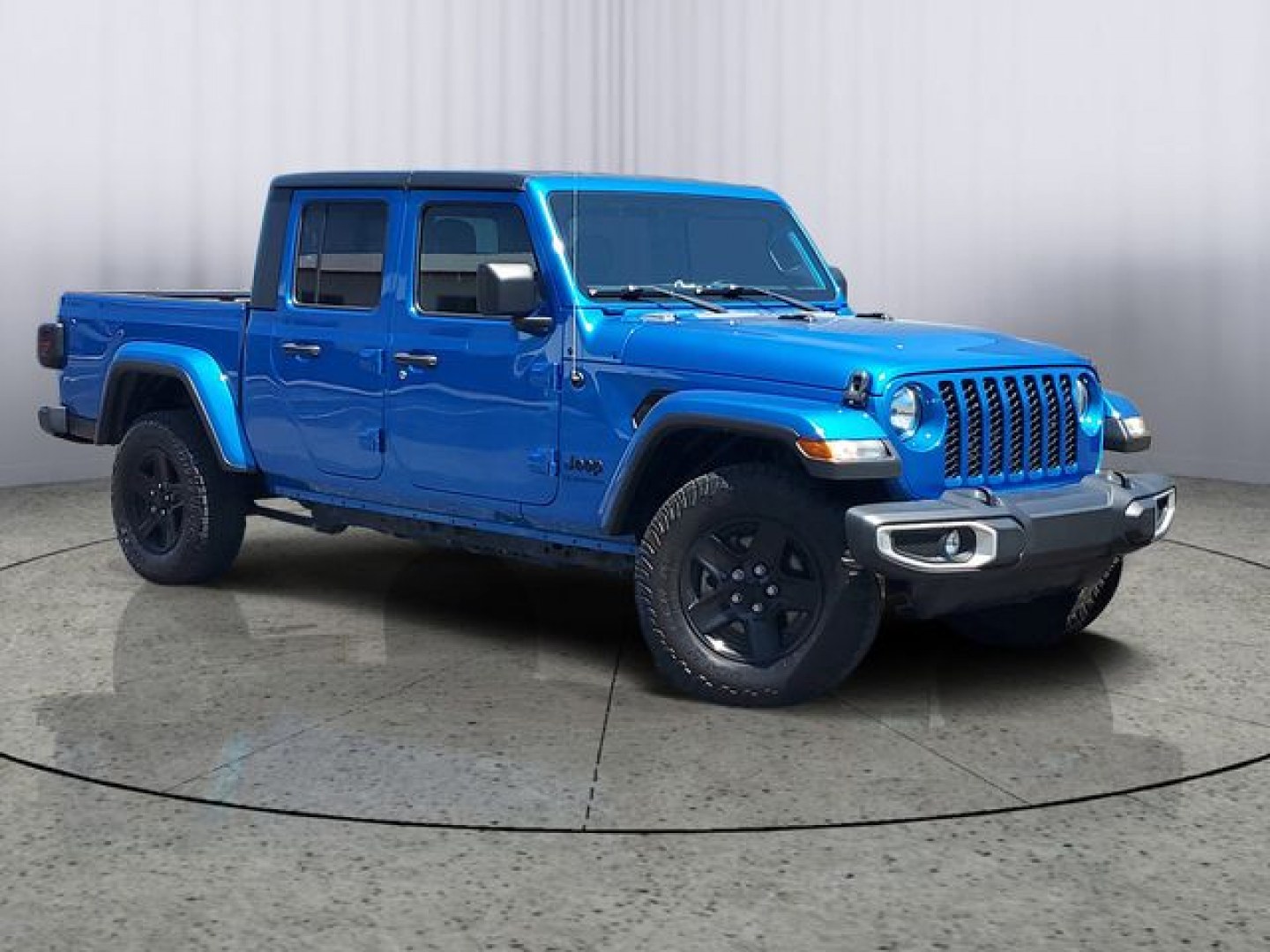 2021 Blue Pearl /Black Jeep Gladiator Sport (1C6HJTAG4ML) with an 3.6L V6 24V VVT engine, Automatic transmission, located at 6064 Gull Rd, Kalamazoo, MI, 49048, (269) 222-0088, 42.328388, -85.512924- Photo#1