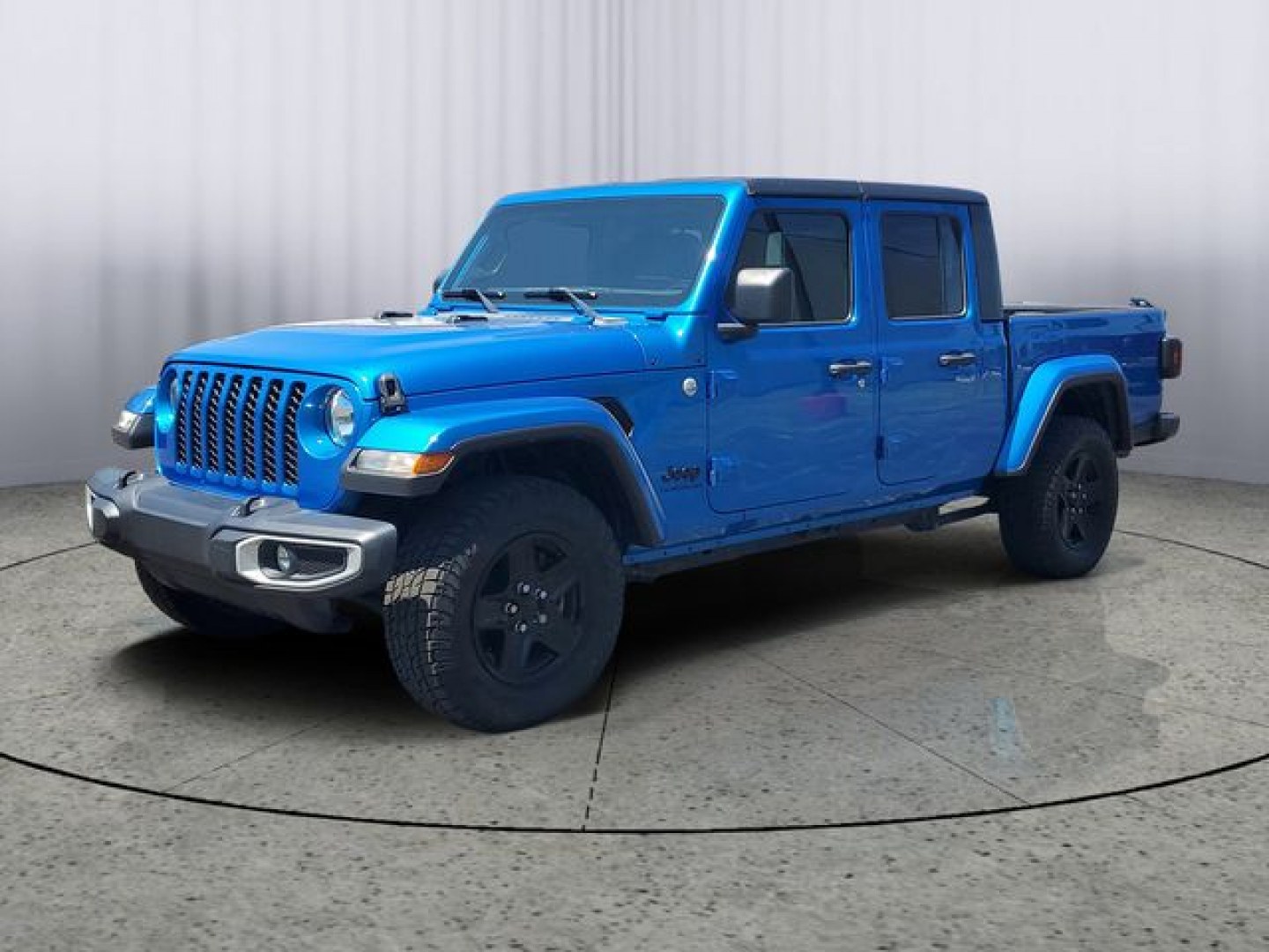 2021 Blue Pearl /Black Jeep Gladiator Sport (1C6HJTAG4ML) with an 3.6L V6 24V VVT engine, Automatic transmission, located at 6064 Gull Rd, Kalamazoo, MI, 49048, (269) 222-0088, 42.328388, -85.512924- Photo#3