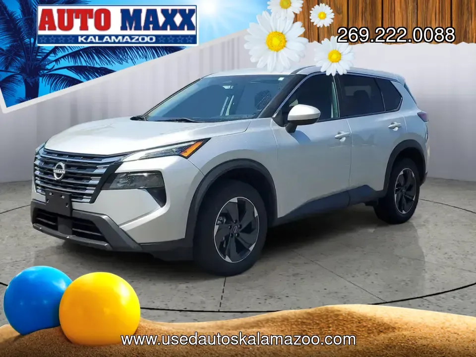 2024 /Charcoal Nissan Rogue SV (5N1BT3BB8RC) with an 3 Cyl, 1.5L engine, CVT transmission, located at 6064 Gull Rd, Kalamazoo, MI, 49048, (269) 222-0088, 42.328388, -85.512924 - For commuters who rack up miles on I-94, families shuttling between school, sports, and weekend errands, and road-trippers heading to Lake Michigan, this 2024 Nissan Rogue SV AWD is built to make everyday driving feel easy, comfortable, and confidently in control. Finished in Brilliant Silver Metall - Photo#1