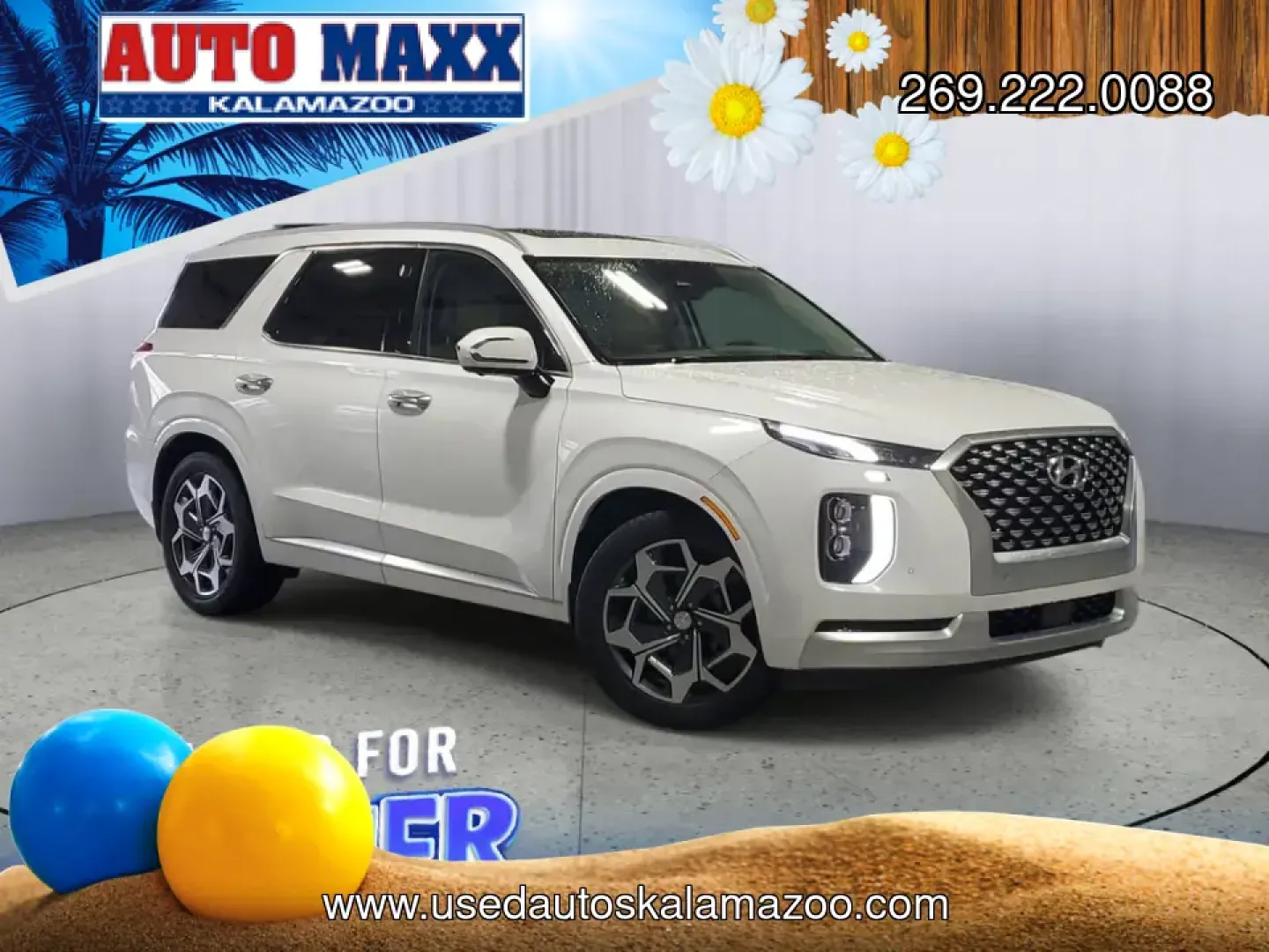 2021 /Dark Brown Hyundai Palisade Calligraphy (KM8R7DHE9MU) with an V6, 3.8L engine, 8-speed automatic transmission, located at 6064 Gull Rd, Kalamazoo, MI, 49048, (269) 222-0088, 42.328388, -85.512924 - Road-trip families, daily commuters, and weekend adventurers alike will appreciate how this 2021 Hyundai Palisade Calligraphy AWD blends three-row space with upscale comfort-perfect for hauling kids to practice, packing up for a Lake Michigan getaway, or cruising confidently through a Michigan winte- Photo#0