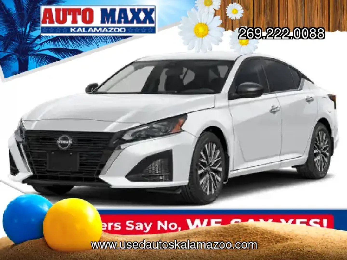 2025 Glacier White /Charcoal Nissan Altima 2.5 SV (1N4BL4DV3SN) with an 2.5L 4-Cylinder DOHC 16V engine, CVT transmission, located at 6064 Gull Rd, Kalamazoo, MI, 49048, (269) 222-0088, 42.328388, -85.512924- Photo#0